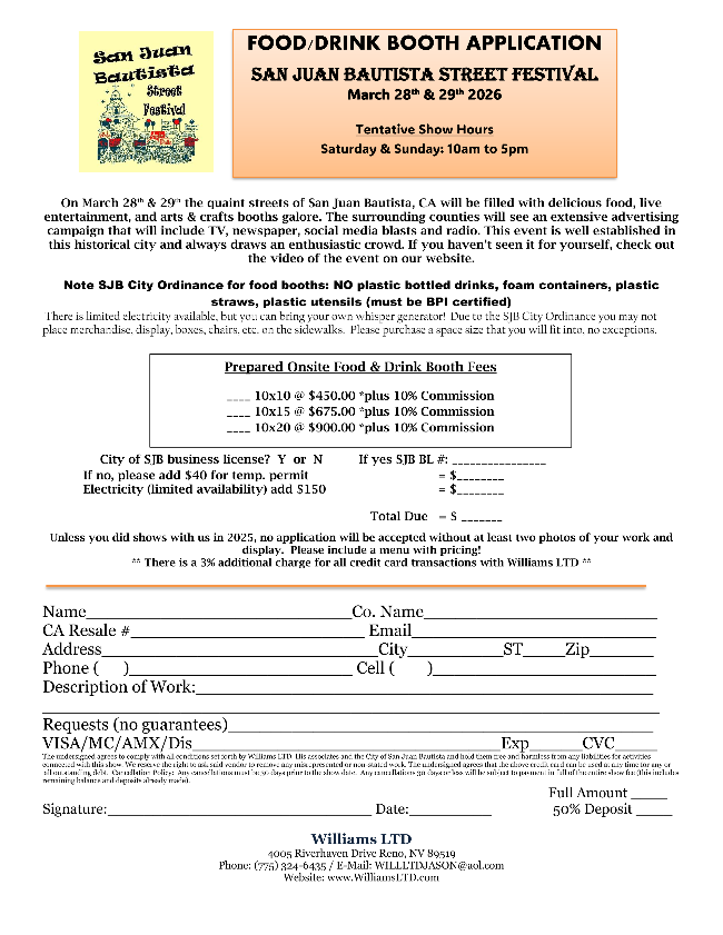 3a SJB Street Festival Food Vendor 2026 APP